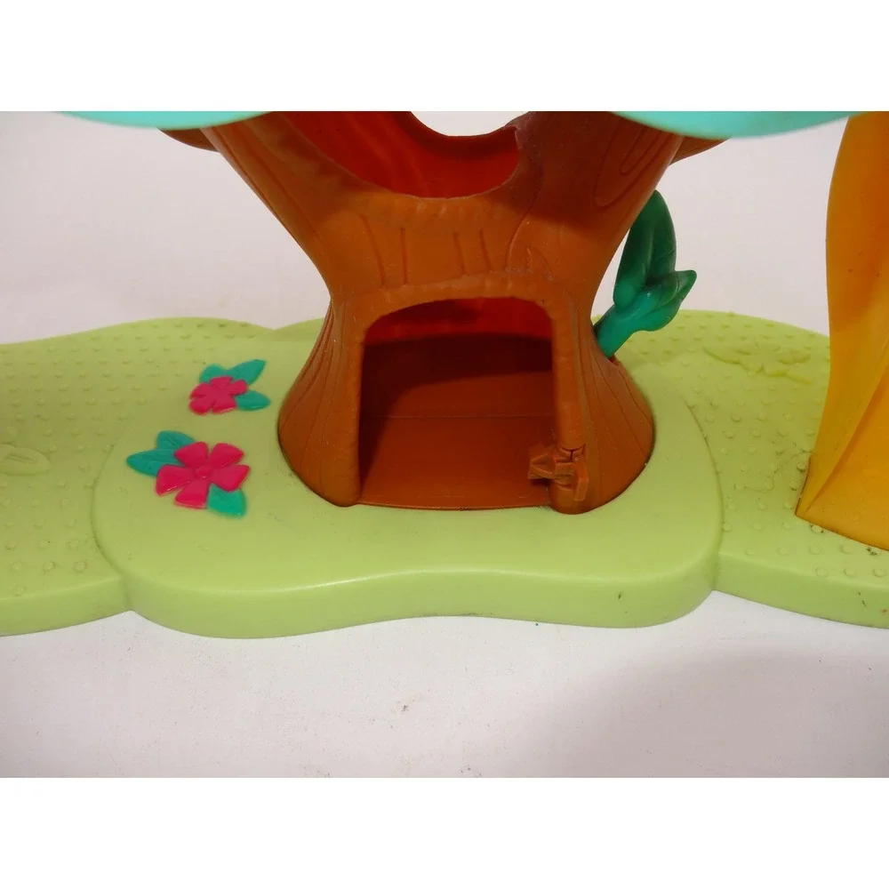 Littlest Pet Shop Treehouse Playset 2007 Hasbro Brown Pink Green Slide